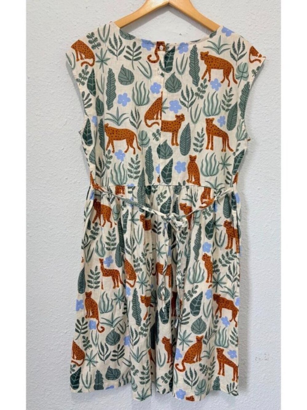 Princess Highway Linen Blend Cheetah Dress Funky Novelty Print Boho - Picture 2 of 6